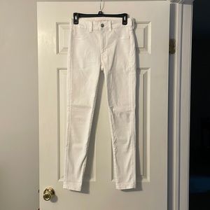 american eagle white hi-rise jegging
